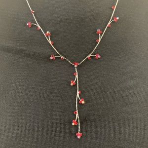 🎄HOLIDAY SPARKLE! Red Stone Necklace  by Cookie Lee